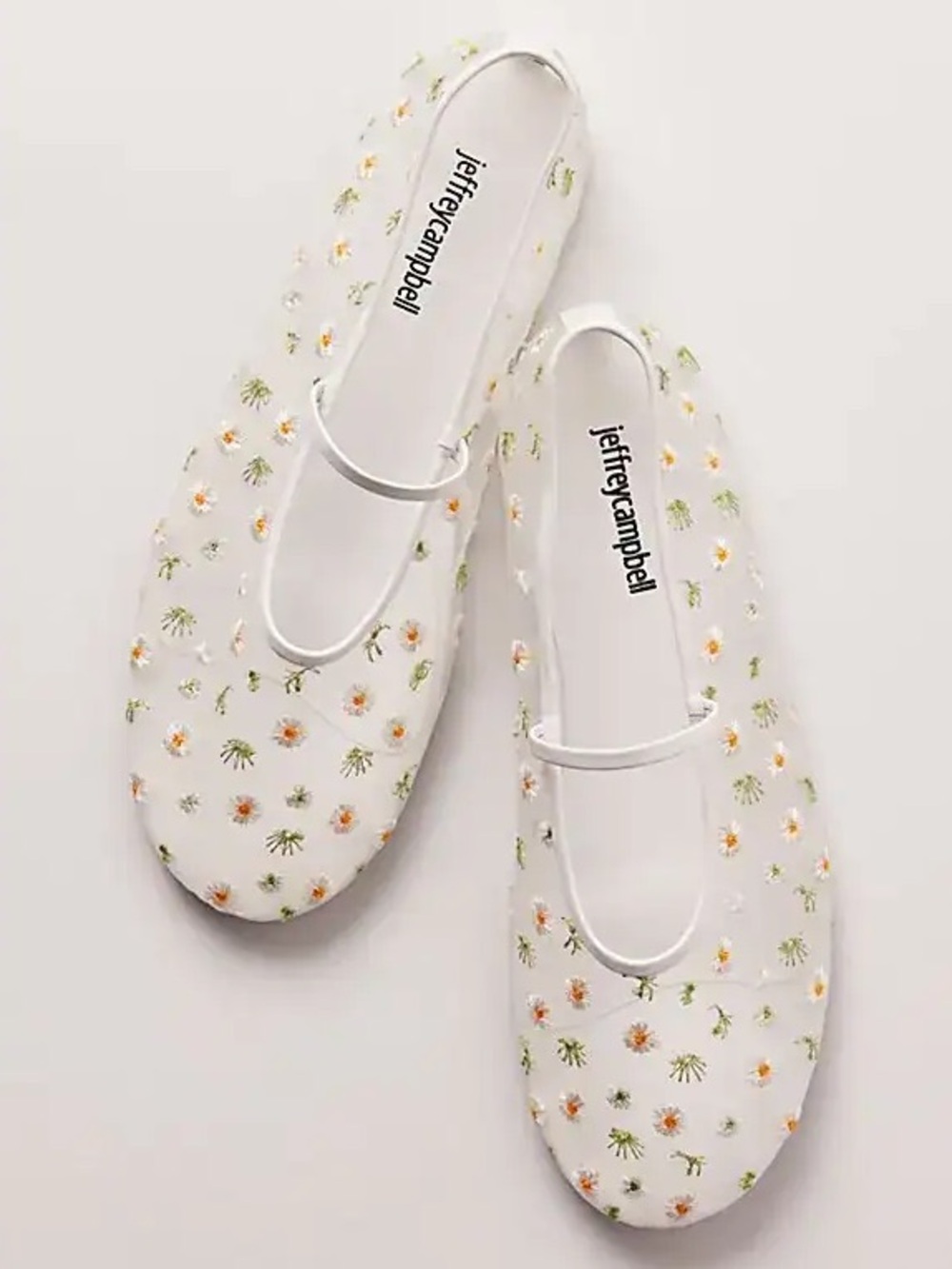 New Jeffrey Campbell x Anthropologie Pickin' Daisies 7 Embroidered Mesh Ballet